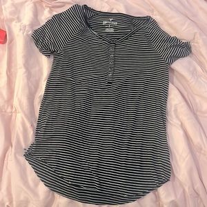 black and white striped tee